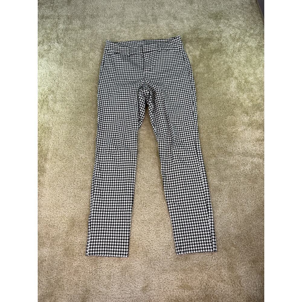 Old Navy Womens High-Rise Pixie Pants Black White Houndstooth Size 6 C642